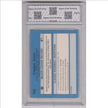 Graded Sigma Mint 9  - Chipper Jones 1990 Classic #T92 Rookie Card