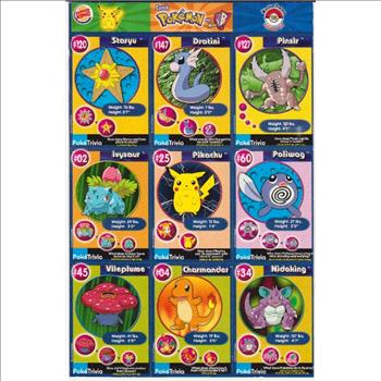 1999 Pokemon Master Trainer Collector Set Uncut 9 Card Uncut #13 Sheet w/ Pikachu + More