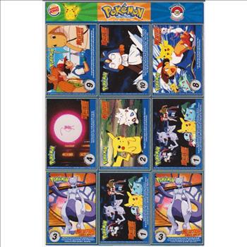 1999 Pokemon Master Trainer Collector Set Uncut 9 Card Uncut #13 Sheet w/ Pikachu + More