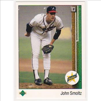 Error - John Smoltz 1989 Upper Deck Rookie w/ Clark/James Triple Print Back - Rare Misprint