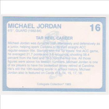 Michael Jordan 1989 North Carolina #16 College Card