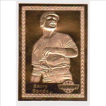 22 kt Gold Barry Bonds 1993 Pro Mint Gold Baseball Card - Sharp 