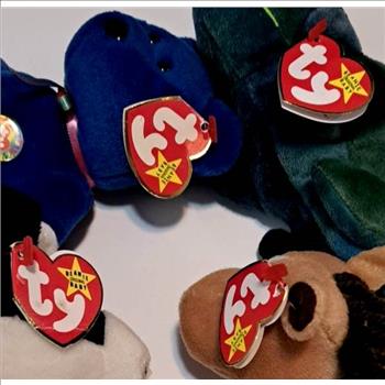 4 Different Ty Beanie Babies - 1993-1998 - w/ Clubby The Bear + More