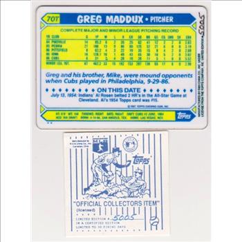 1987 Topps Traded Greg Maddux #70T Porcelain Rookie Card