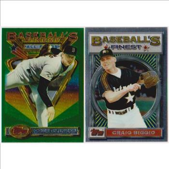 1993 Topps Finest Roger Clemens #104 + Craig Biggio #119 Card Pair