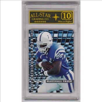 Graded 10 - Marshall Faulk 1995 Fleer Gridiron Leader #3 Insert Card