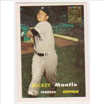 Mickey Mantle 1957 Topps #95 Commemorative Card - 1996 Topps #7 of 19 Insert Card