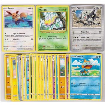 25 Different Pokemon Trading Cards w/ Eevee + More