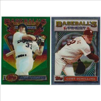 1993 Topps Finest Jose Canseco #99 + Curt Schilling #10 Card Pair