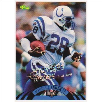 Only 499 Exist - Marshall Faulk 1996 Classic NFL Experience Printers Proof #6 Insert Card