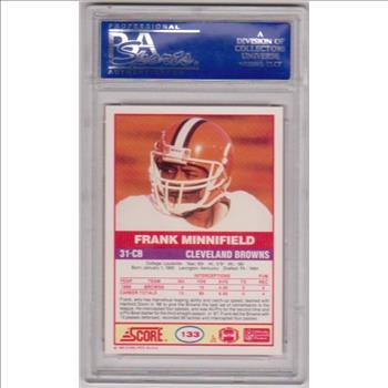 Graded PSA Mint 9 - Frank Minnifield 1989 Score #133 Card