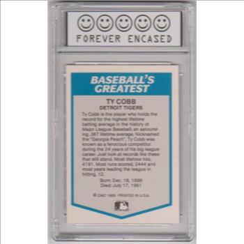 Labeled Near Mint 8 - Ty Cobb 1989 CMC Baseball's Greatest Card