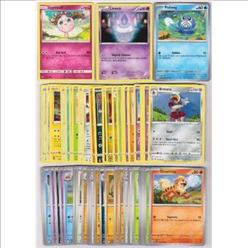 50 Different Pokemon Trading Cards w/ Jigglypuff + More