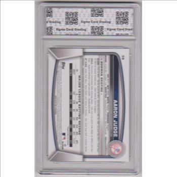 Graded Sigma Gem Mint 10 - Aaron Judge 2023 Bowman #59 Card