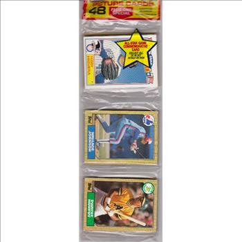 1987 Topps Baseball 49 Card Rack Pack w/ Teddy Higuera On Front