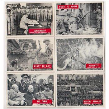 6 Different 1965 PCGC World War II Trading Cards - Nice Lot