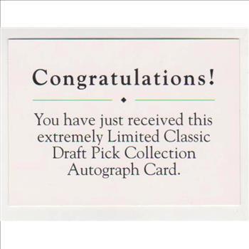 Signed - Pat Falloon 1991 Classic Draft Picks Certified Autographed Rookie Card #827/1100