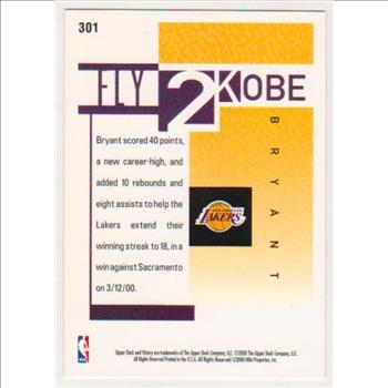 Kobe Bryant 2000 Upper Deck Victory #301 Card