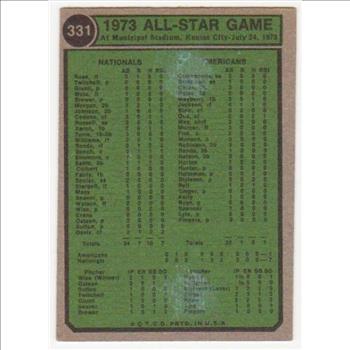 1974 Topps Carlton Fisk/Johnny Bench #331 Card - HOF'ers