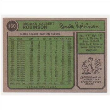 1974 Topps Brooks Robinson #160 Card - HOF'er