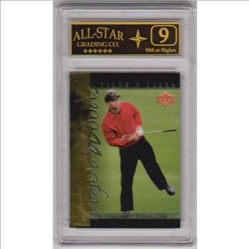 Graded 9 - Tiger Woods 2001 Upper Deck Tiger's Tales #TT22 Insert Card