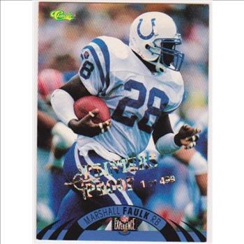 Only 499 Exist - Marshall Faulk 1996 Classic NFL Experience Printers Proof #6 Insert Card