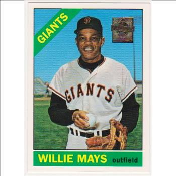 Willie Mays 1966 Topps #1 Commemorative Card - 1997 Topps #20 Insert Card