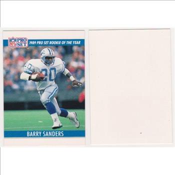Barry Sanders 1990 Pro Set White Border Double Front Error + Blank Front Error Card Pair
