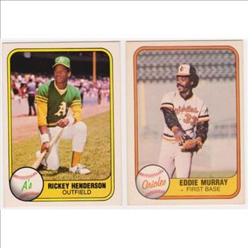 1981 Fleer Rickey Henderson #574 + Eddie Murray #184 Card Pair