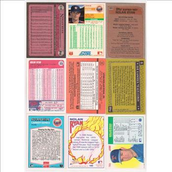 Nolan Ryan Card Collection (1983-1992) - 9 Different