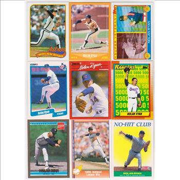 Nolan Ryan Card Collection (1983-1992) - 9 Different
