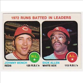 1973 Topps Johnny Bench + Dick Allen #63 Card 