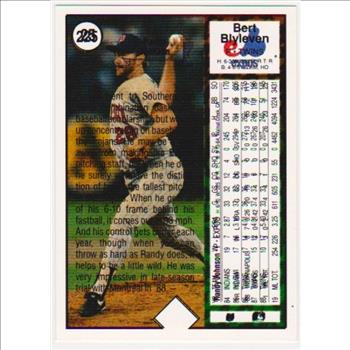 Error - Randy Johnson 1989 Upper Deck Rookie w/ Double Print Back, Bert Blyleven Front - Rare Misprint