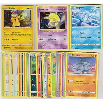 25 Different Pokemon Trading Cards w/ Pikachu COSMOS HOLO + More