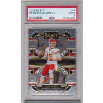 Graded PSA Mint 9 - Patrick Mahomes 2023 Panini Select #49 Card