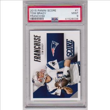 Graded PSA Mint 9 - Tom Brady 2015 Score Franchise #1 Card