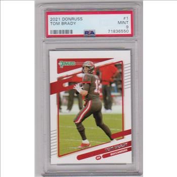 Graded PSA Mint 9 - Tom Brady 2021 Donruss #1 Card
