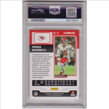Graded PSA Mint 9 - Patrick Mahomes 2023 Panini Contenders Bronze Game Ticket #51 Card