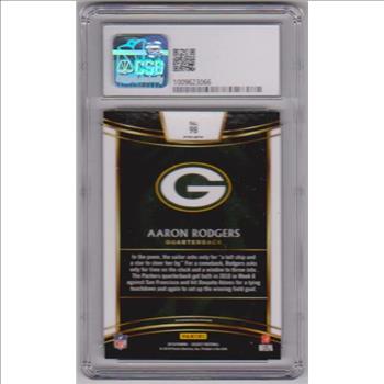 Graded CSG Gem Mint 9.5 - Aaron Rodgers 2018 Panini Select Silver #98 Insert Card