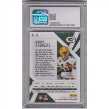 Graded CSG Gem Mint 9.5 - Aaron Rodgers 2020 Panini Phoenix Fire Burst #19 Card