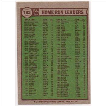 1976 Topps Mike Schmidt/Dave Kingman/Greg Luzinski #193 Card