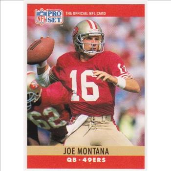 Blank Back Error - Joe Montana 1990 Pro Set Football Card