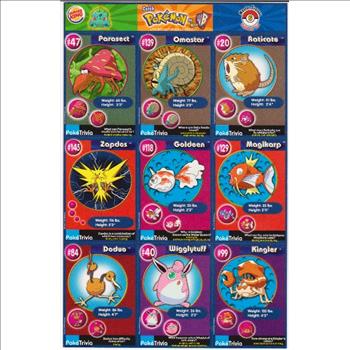 1999 Pokemon Master Trainer Collector Set 9 Card Uncut Sheet #6