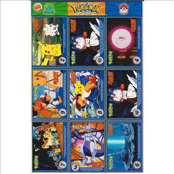 1999 Pokemon Master Trainer Collector Set 9 Card Uncut Sheet #6