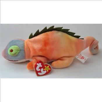 1997 Ty Beanie Baby Rainbow The Chameleon - With Iggy Error Tags