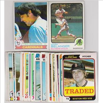 25 Different 1970's Topps Baseball Cards (1973-1979) w/ Ted Simmons + More