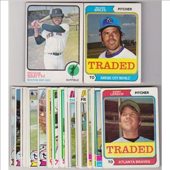 25 Different 1970's Topps Baseball Cards (1973-1979) w/ Reggie Smith + More