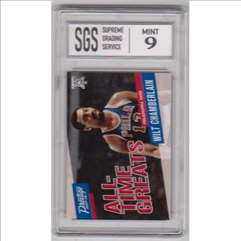 Graded Mint 9 - Wilt Chamberlain 2017-18 Panini Prestige #10 Card