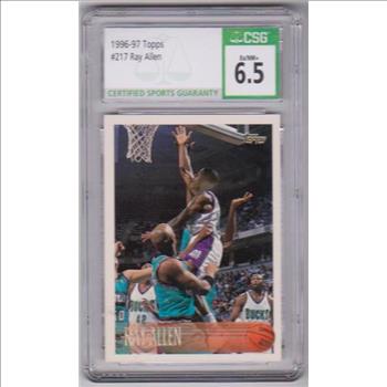 Rookie Graded CSG EX/NM+ 6.5 - Ray Allen 1996-97 Topps #217 Card (HOF'er)