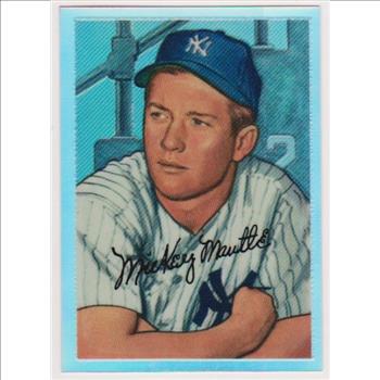 Refractor - 1996 Topps MICKEY MANTLE 1952 Bowman #20 Commemorative Insert Card